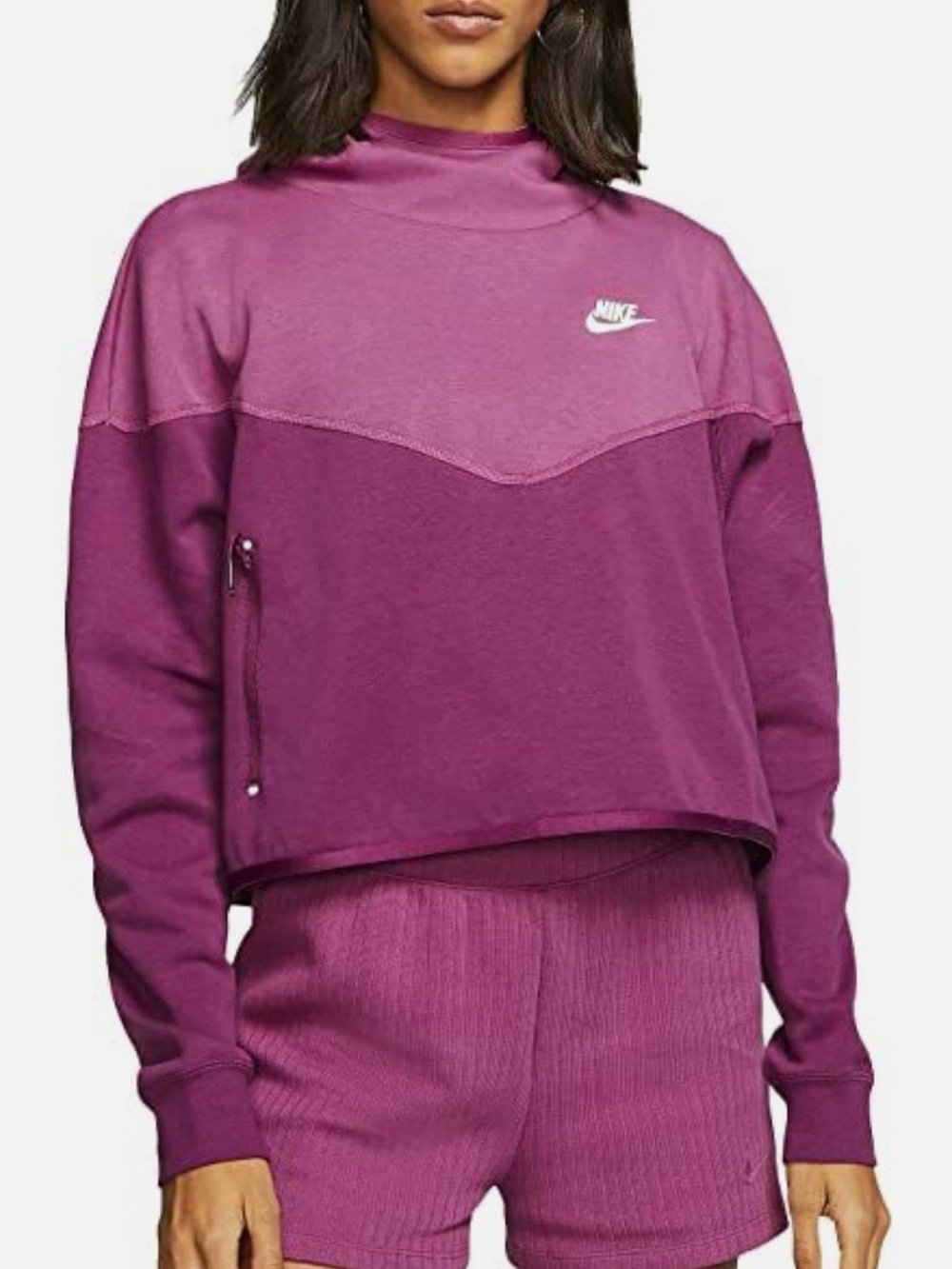 Nike Tech Women's 2Tone/Colorblock Magenta/Purple Pullover hoodie Size Medium